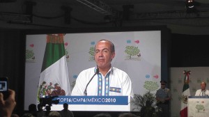 Presidente Felipe Calderón en la COP16 / Fotografía: Andrea Arzaba